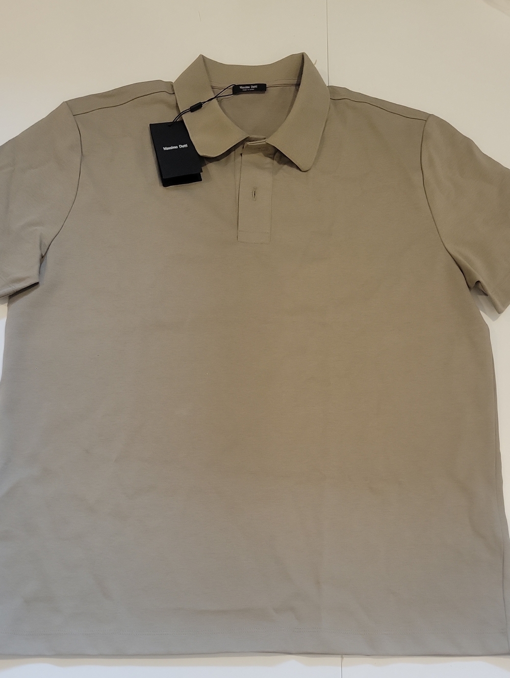 Men's Massimo Dutti Khaki Short-Sleeve Polo XL